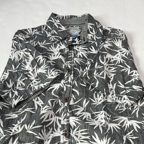 Private Member Black White Palm Print Button Up Shirt Men Small Inside Out Print - Picture 14 of 14
